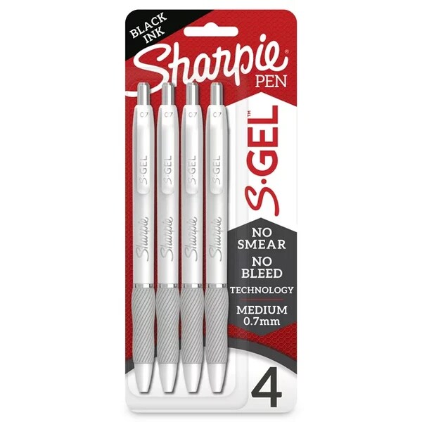 Sharpie S-Gel 7mm White 4Pk